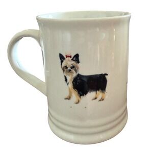 Yorkie Coffee Mug Fringe Studio White Ceramic Dog Lover Excellent Condition‎